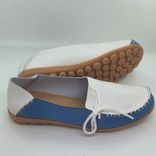 Charger l'image dans la galerie, TROTT N BREIZH chaussures cuir confort BLANC MARINE