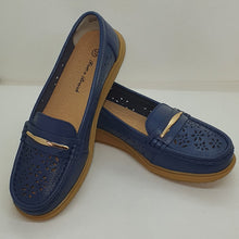 Charger l'image dans la galerie, TROTT N BREIZH chaussures cuir confort marine aérée