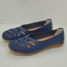 Charger l'image dans la galerie, TROTT N BREIZH chaussures cuir confort marine ballerine croisée