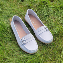 Charger l'image dans la galerie, TROTT N BREIZH chaussures cuir confort mocassin blanc boucle