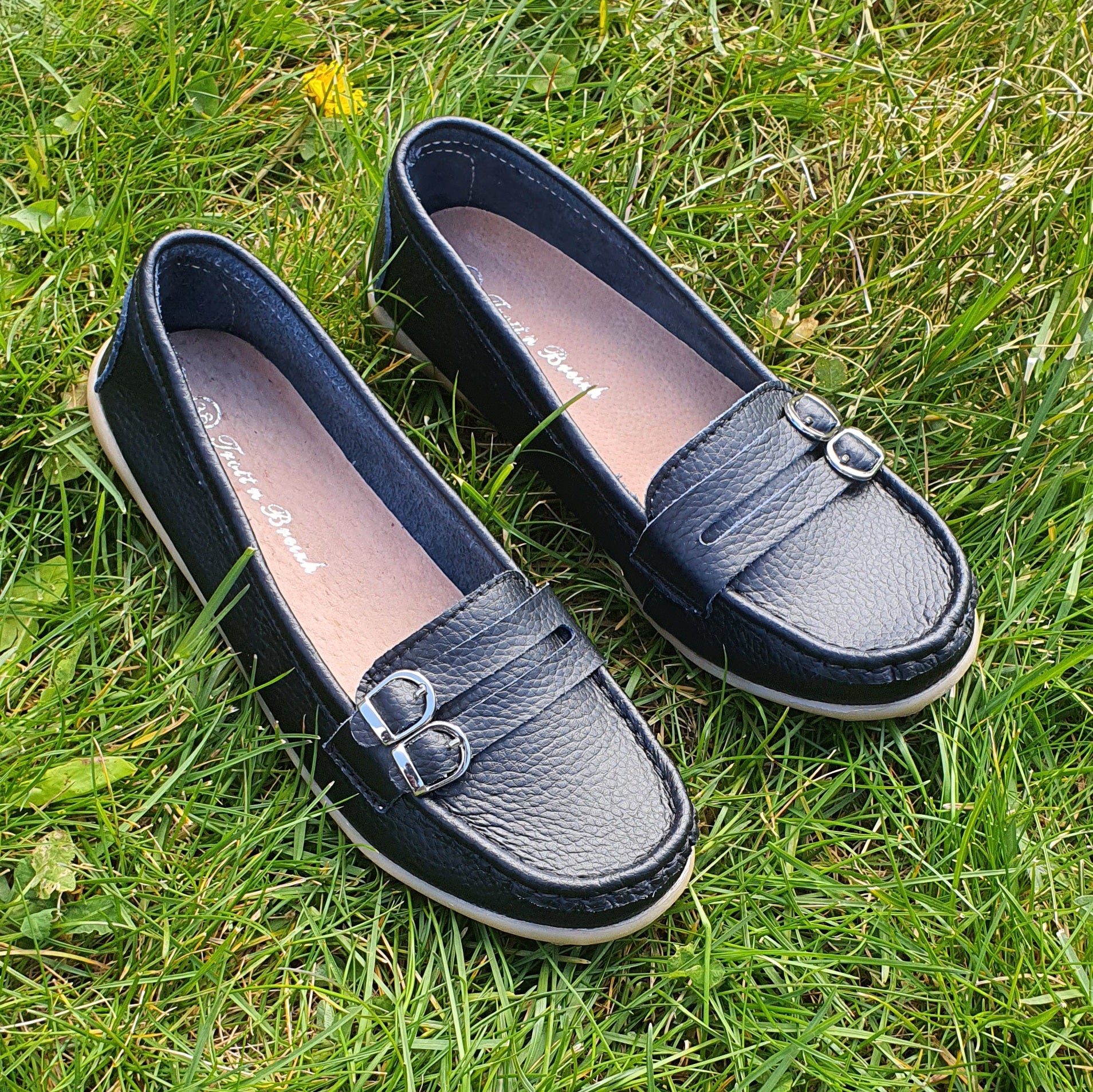 TROTT N BREIZH chaussures cuir confort mocassin noir boucle