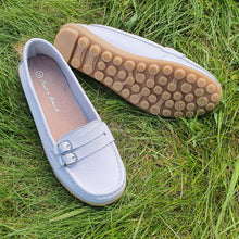 Charger l'image dans la galerie, TROTT N BREIZH chaussures cuir confort mocassin blanc boucle