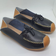 Charger l'image dans la galerie, TROTT N BREIZH chaussures cuir confort NOIR bi couleur