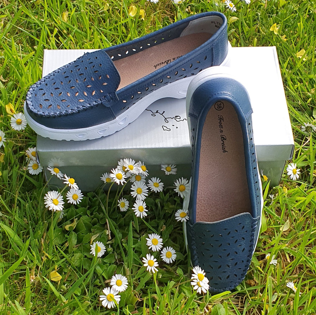 TROTT N BREIZH chaussures cuir confort BLEU AERE