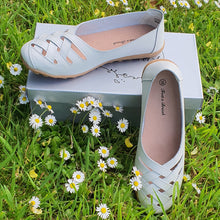 Charger l&#39;image dans la galerie, TROTT N BREIZH chaussures cuir confort BLANC tressée
