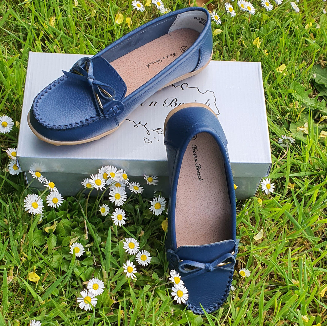 TROTT N BREIZH chaussures cuir confort MOCASSIN BLEU