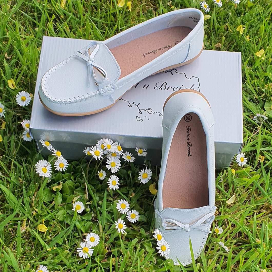 TROTT N BREIZH chaussures cuir confort MOCASSIN BLANC