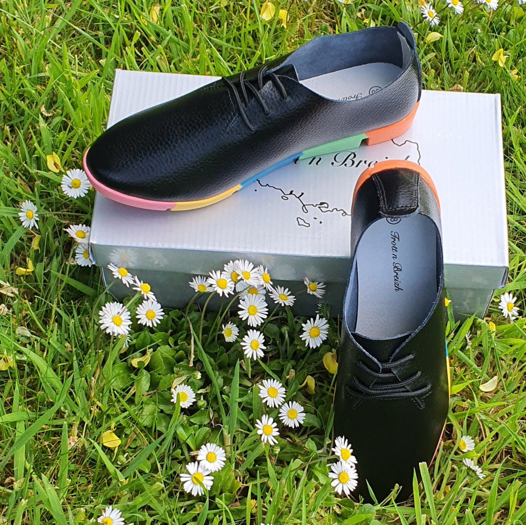 TROTT N BREIZH chaussures cuir confort DERBY NOIR SEMELLE COLOR