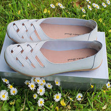 Charger l&#39;image dans la galerie, TROTT N BREIZH chaussures cuir confort BLANC tressée
