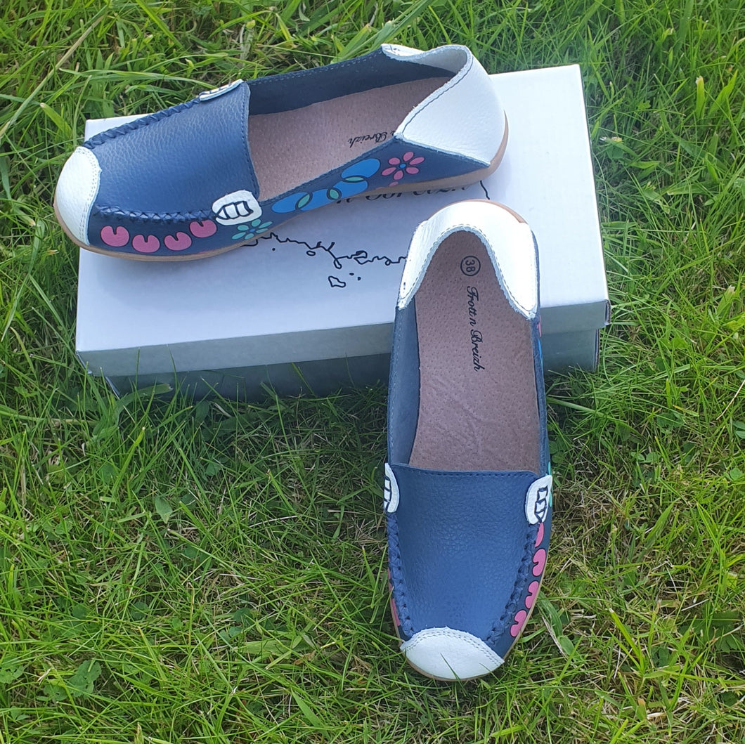 TROTT N BREIZH chaussures cuir confort MARINE blanc design