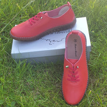 Charger l&#39;image dans la galerie, TROTT N BREIZH chaussures cuir confort BLANC AERE ROUGE
