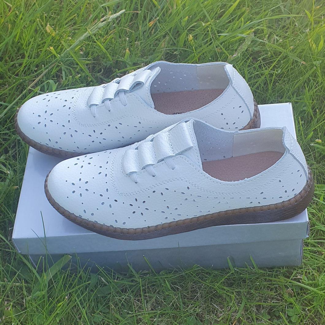 TROTT N BREIZH chaussures cuir confort BLANC AERE