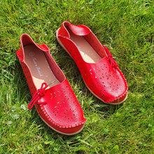 Charger l&#39;image dans la galerie, TROTT N BREIZH chaussures cuir confort rouge design air
