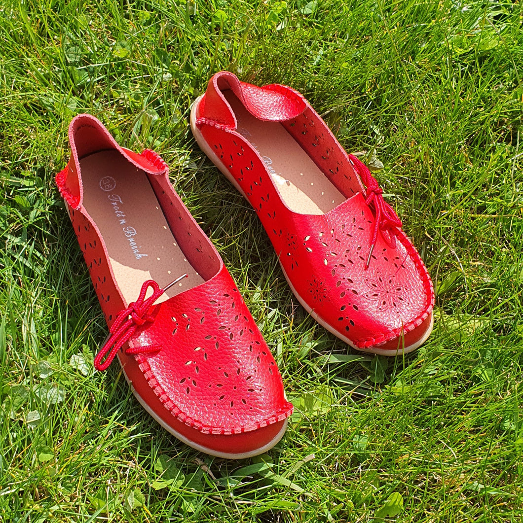 TROTT N BREIZH chaussures cuir confort rouge design air