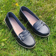 Charger l&#39;image dans la galerie, TROTT N BREIZH chaussures cuir confort mocassin noir boucle
