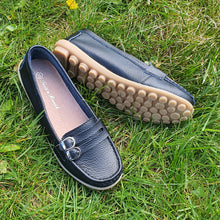 Charger l&#39;image dans la galerie, TROTT N BREIZH chaussures cuir confort mocassin noir boucle
