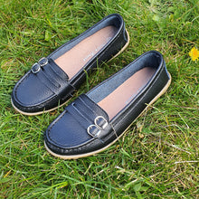 Charger l&#39;image dans la galerie, TROTT N BREIZH chaussures cuir confort mocassin noir boucle
