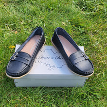 Charger l&#39;image dans la galerie, TROTT N BREIZH chaussures cuir confort mocassin noir boucle
