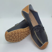 Charger l&#39;image dans la galerie, TROTT N BREIZH chaussures cuir confort NOIR bi couleur
