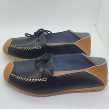 Charger l&#39;image dans la galerie, TROTT N BREIZH chaussures cuir confort NOIR bi couleur
